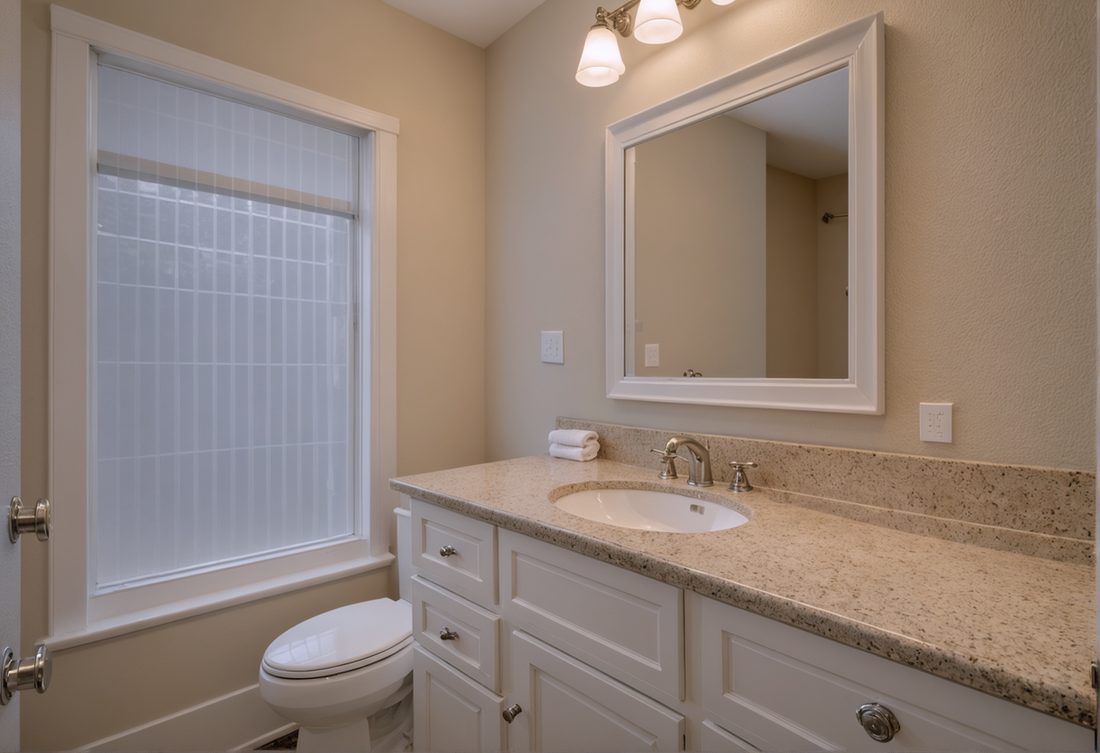 The same bathroom, digitally renovated