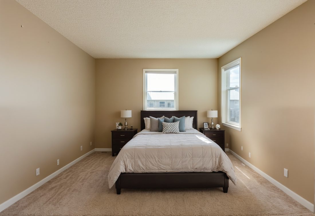 Bedroom, virtually staged